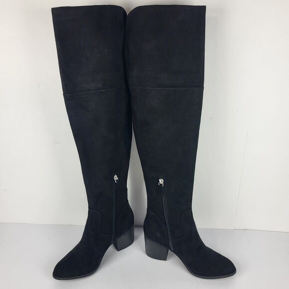 BP. Luke Over The Knee Tall Boots Black Faux Suede Size 6M - Picture 14 of 16